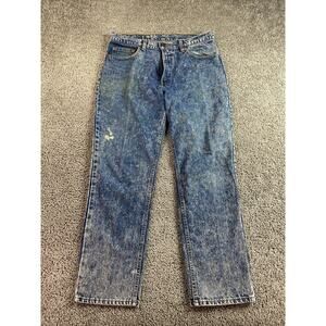 VINTAGE Levis 506 Jeans Mens 36x30 Acid Wash Denim Red Tab 1989 Batwing Tag 80s